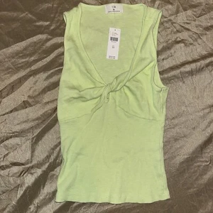 NWT Anthropologie T.LA Twist Ribbed Knit Halter Tank Top XSmall Petite Lime - Picture 1 of 2