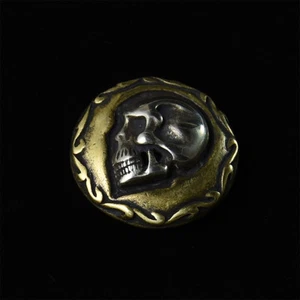 23mm Copper Alloy Floral Skull Concho Screw Back Vintage Saddle Hat Leathercraft - Picture 1 of 4
