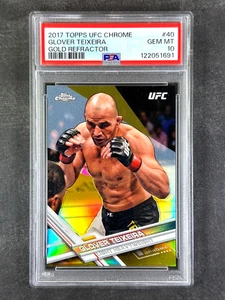 Glover Teixeira Gold Refractor 2017 Topps Chrome UFC #40/50 PSA 10 gemas como nuevo - Imagen 1 de 2