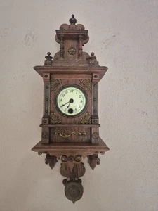 Selten miniatur Freischwinger Wanduhr Pendeluhr Uhrwerk (0705 ) - Picture 1 of 16