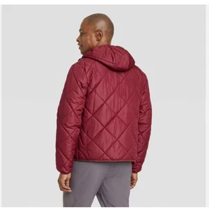 NWT Zip-Up Winter Hooded Sz Large Wind-Resistant Quilted Jacket All In Motion - Picture 1 of 8