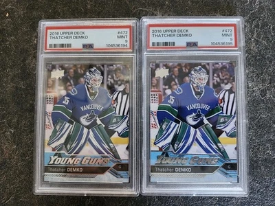 Lot Of 2 2016-17 Upper Deck Series 2 Young Guns PSA 9 Thatcher Demko YG RC 472 - Image 1 of 4