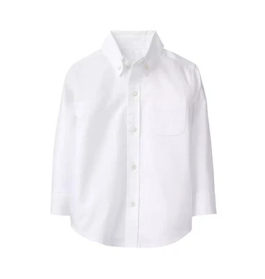 Camisa Oxford Manga Longa Janie and Jack L67852 Masculina Branca Tamanho 10 - Imagem 1 de 2