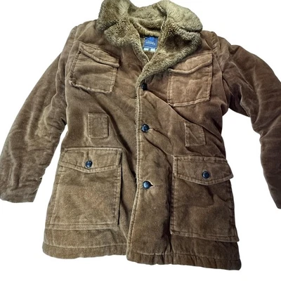 Винтажный стиль Cooper куртка мужская 42 коричневый вельвет шерпа с подкладкой амбара пальто - Изображение 1 из 4