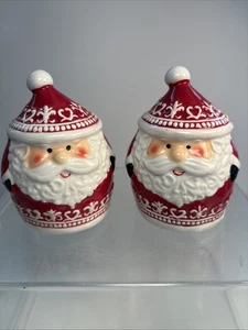 Weihnachtsmann Keramik Weihnachten Salz & Pfefferstreuer Jolly St. Nick mit rosigen Wangen - Bild 1 von 9