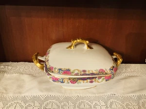 Ein antikes Limoges Porzellan Quadrat aus den 1920er Jahren, Jeans Pouyat - Bild 1 von 6