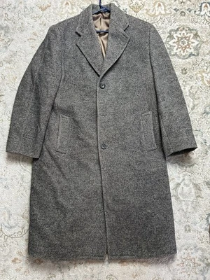 Vtg Hart Schaffner & Marx Gold Overcoat Tweed Herringbone Men’s 38S EXCELLENT - Image 1 of 4