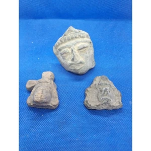 Präkolumbianische Stein geschnitzte Köpfe, 3 Stück - Nachlassfund!  - Bild 1 von 13
