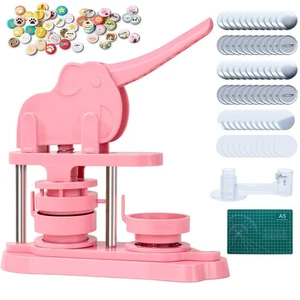Button Maker Machine - 58mm (2.28 in) DIY Pink Pin Maker Machine, Badge Butto... - Foto 1 di 9