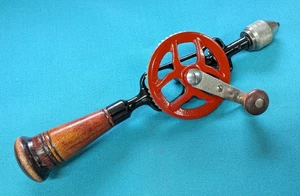 Antique Red Head 1/4" No. 110 Egg Beater Hand Crank Drill, ca. 1910's New York - Picture 1 of 20