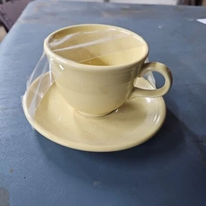 Fiesta ware Banana Yellow Tea Coffee Cup and Saucer Great condition - Picture 1 of 3