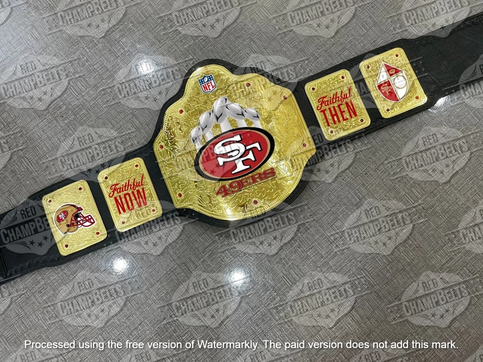 Cinturón de campeonato de la NFL SF 49ERS tamaño adulto 2 mm latón Foto 1 de 1