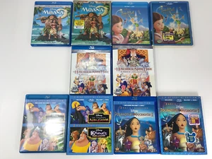 Disney Blu-ray Lot w/ Slipcover Moana Hunchback Emperor's New Groove Pocahontas - Picture 1 of 22