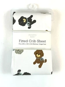 Modern Baby Crib Sheet 28x52” Dogs Poodles 60% Cotton 40% Polyester NWT - Picture 1 of 6