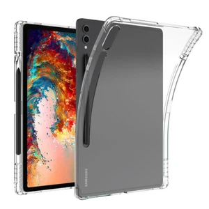 Für Samsung Galaxy Tab S9 S8 Ultra Plus S7 klare stoßfeste Hülle mit Stifthalter - Bild 1 von 8