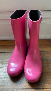 Rare UGG Women Fuchsia Pink Waterproof Rain Boots Size 10 - Picture 1 of 9