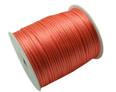 2mm x 100 Yard Rattail Satin Polyester Trim Beading Cord Jewelry Making Macramé - Image 1 of 2