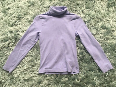 Youth Girls Size Medium long sleeve Cute Solid Lavender turtleneck shirt - Image 1 of 4