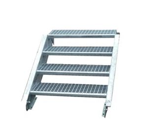 Stahltreppe Treppe 4 Stufen / Stufenbreite 110cm / Geschosshöhe 55-85cm verzinkt - Bild 1 von 5