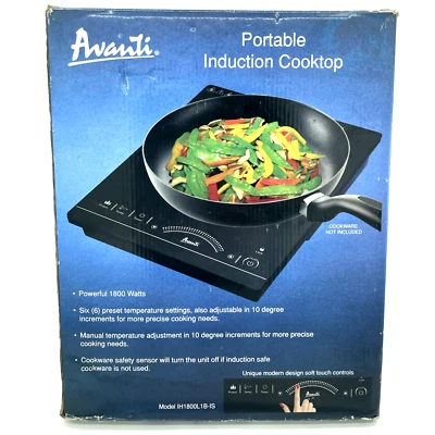 Avanti IH1800L1B-IS Placa Caliente Eléctrica Portátil Quemador Único - Nueva Foto 1 de 4