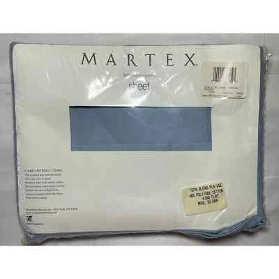 Folha plana vintage NOS Martex King 108 x 102 nova no pacote Periwinkle  - Imagem 1 de 2