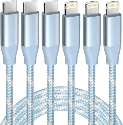 Cable For Iphone 7 8 13 14 Fast charging Data cable Usb Lead (3-Pack) - Image 1 of 4