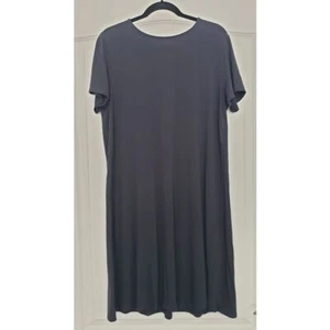 J. Jill Wearever Collection Short Sleeve Gray T-shirt Dress Sz L Casual Basic - Picture 1 of 5
