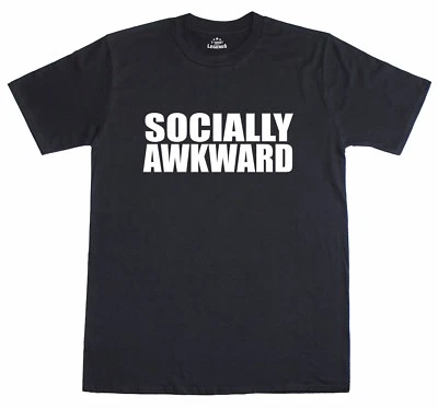 Camiseta de algodón calce suelto para hombre socialmente incómoda divertida nerd geek Foto 1 de 4