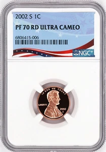 2002-S Lincoln Cent Graded PF70RD Ultra Cameo by NGC - Registry Quality Coin - Picture 1 of 4