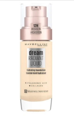 MAYBELLINE Dream Radiant Liquid Hydrating Foundation 01 Natural Ivory