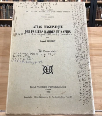 1972 Atlas Linguistique des Parlers Dardes & Kafirs II: Commentaire - G.Fussman - Image 1 of 4