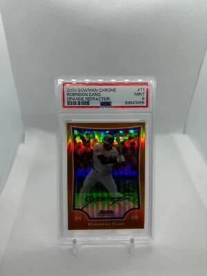 Bowman Chrome Robinson Cano Orange Refractor 2009/25 PSA 9 New York Yankees Foto 1 de 2