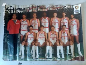 POSTER BASKET CANTINE RIUNITE AUTOGRAFATO DA BOB MORSE - VINTAGE DA COLLEZIONE - Picture 1 of 6