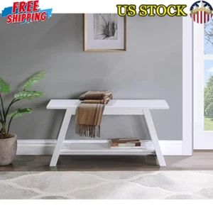 Minimalist Storage Bench Farmhouse Style Wood Durable Entryway Bedroom Utility - Picture 1 of 6