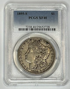 1895-S Morgan Silver Dollar $1 PCGS XF40 Tough Date Nice Original Low Mintage - Picture 1 of 2