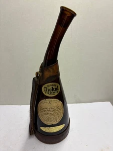 Vintage George Dickel Tennessee Sour Mash Whiskey Souvenir Bottle Leather Handle - Picture 1 of 9
