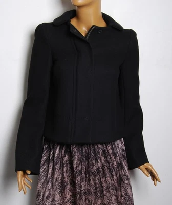 Bottega Veneta Women Black Jacket Angora Wool Blend Short Casual Blazer Sz IT 38 - Image 1 of 4
