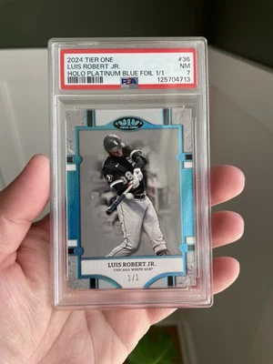 Luis Robert Jr Platinum Blue Foil 1/1 - 2024 Topps Tier One #36 White Sox - Image 1 of 2