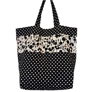Mickey Mouse Polka Dot Reversible Cotton Tote Bag From The Bag Lady - Picture 1 of 14