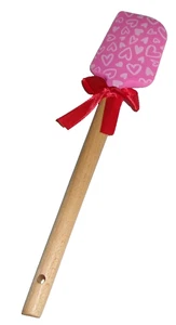ESPÁTULA DE SILICONA DÍA DE SAN VALENTÍN ~ROSA CON CORAZONES~ 10" L - Imagen 1 de 1