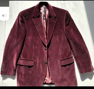 Ralph Lauren Classic-Fit Samt Blazer Maroon Burgund Jacke Gr. 40R - Bild 1 von 6