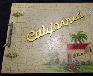 Wood California Scrapbook / Photo Album And 33 Old Vintage Photographs - Picture 1 of 22