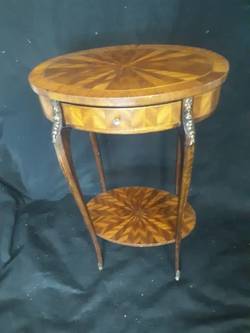 Antique French Parquetry Armalu Tall Side Table Plant Stand Cover