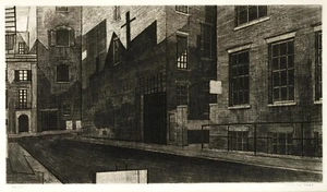 Original Armin Landeck etching, Shadowed Street, 1947 - Picture 1 of 3