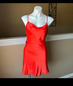 ZARA SATIN LINGERIE STYLE DRESS | 1165/954 orange - Picture 1 of 5