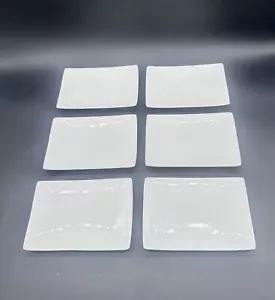6 Maxwell & Williams WHITE BASICS Porcelain Salad/App Plates-Rectangle~EUC! - Picture 1 of 9