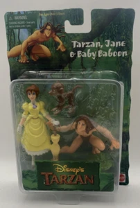 Mattel Disney TARZAN JANE & BABY BABOON Figures - Vintage 1999 - Sealed - Picture 1 of 19