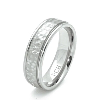 Men's Titanium Wedding Ring With Hammered Finish, 7 MM Comfort Fit Wedding Band - Image 1 of 3
