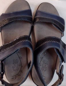 Sandalias para mujer SAS zapatos de tacón nudu azul medianoche cuero de dos tonos talla 5M - Imagen 1 de 8