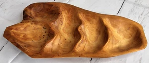 Enrico einzigartige handgeschnitzte Vorspeise Dekor Holzschale 16" lang 5 Fächer - Bild 1 von 8